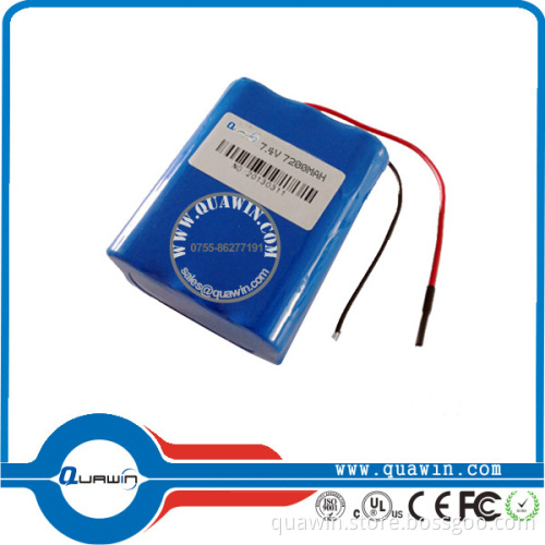 7.4V 7200mAh 18650 Li-ion Battery Packs
